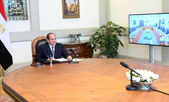 الرئيس عبد الفتاح السيسى خلال مشاركته في المنتدى 