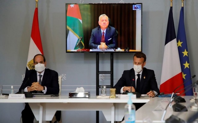 القمة المصرية الفرنسية الأردنية 
