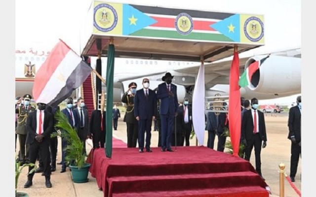 الرئيس السيسي ورئيس جنوب السودان 
