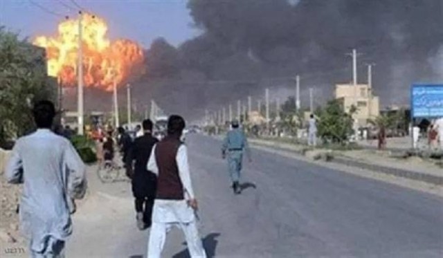 انفجار مطار حامد كرازي