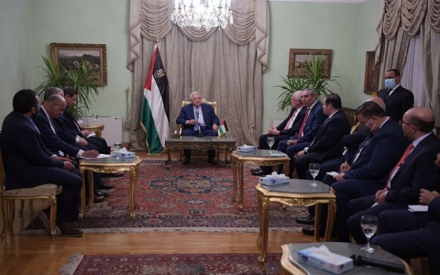 رئيس فلسطين خلال لقاء الإعلاميين المصرييين